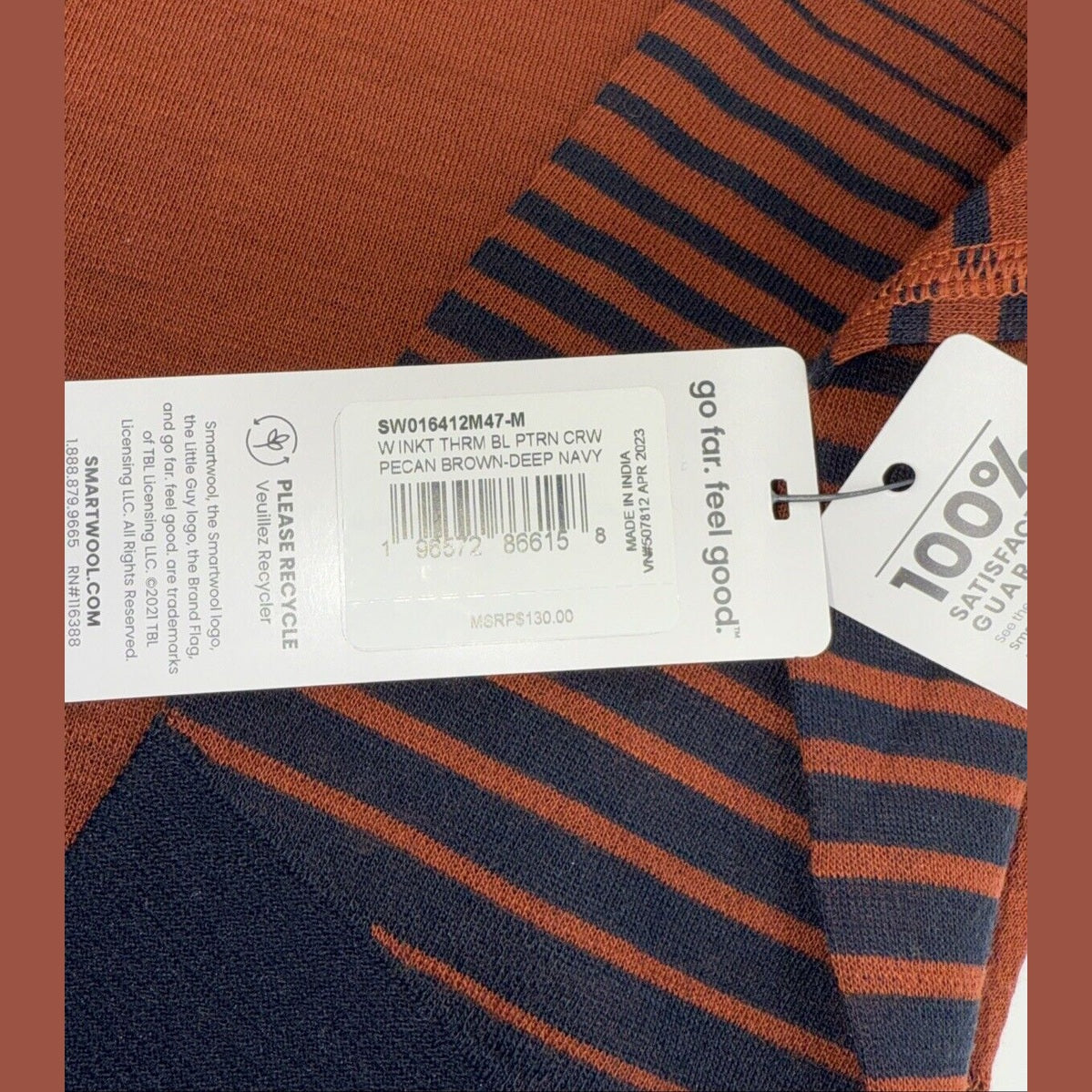 $130 Smartwool Women’s Intraknit Merino Base Layer Crew-Pecan Tan-Medium-New Tag