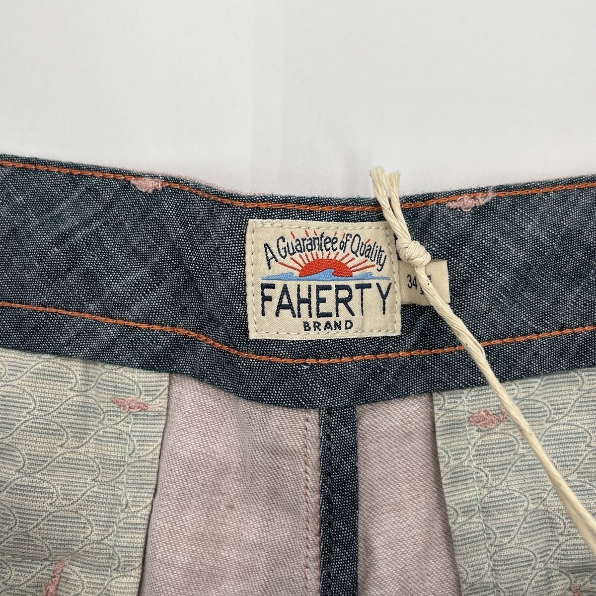 $128 FAHERTY Men’s Tradewinds Shorts 7.5” Inseam Linen Blend-Maui Mauve-34W-New