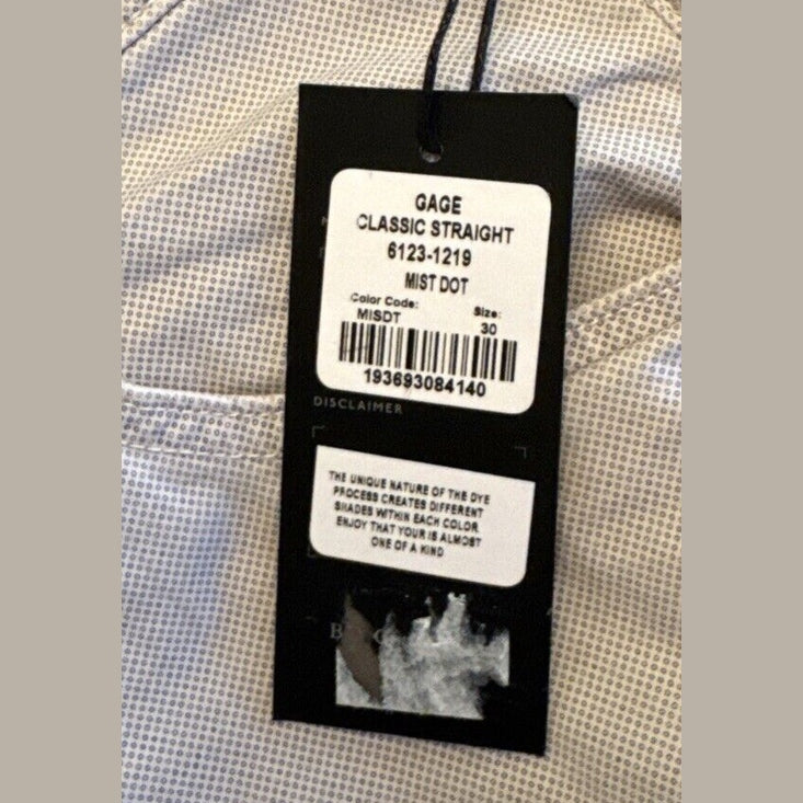 $228 Citizens Of Humanity Men’s Gage ClassicLuxury Pants Jeans- Mist Dot-30Wx32L