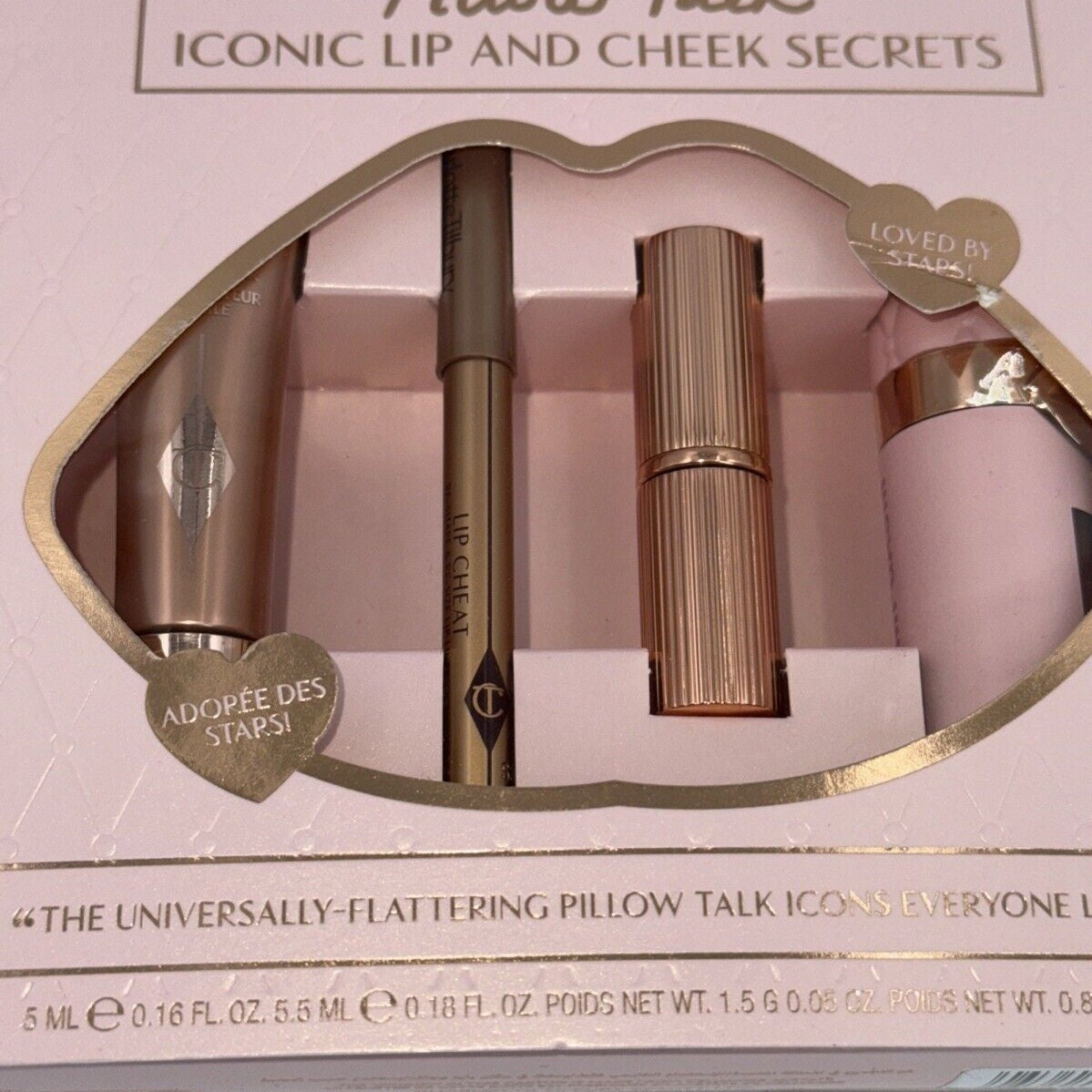 NEW Charlotte Tilbury Pillow Talk Iconic Lip & Cheek Secrets 4 Piece Holiday Set