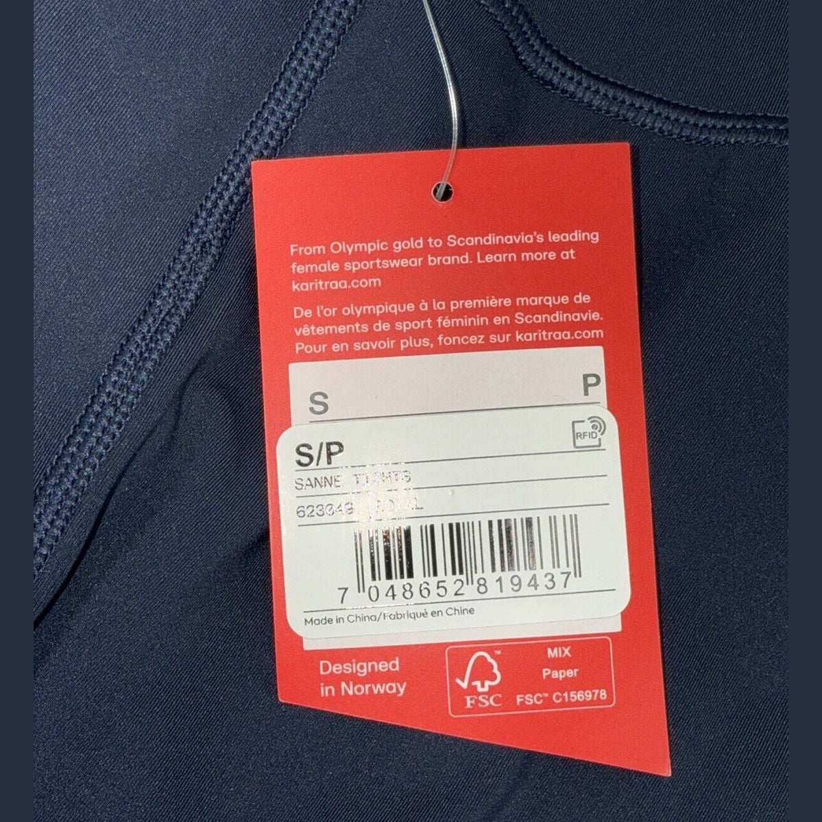 $120 Kari Traa Women’s Sanne Tights 623049 - Royal Navy - Small - New Tags