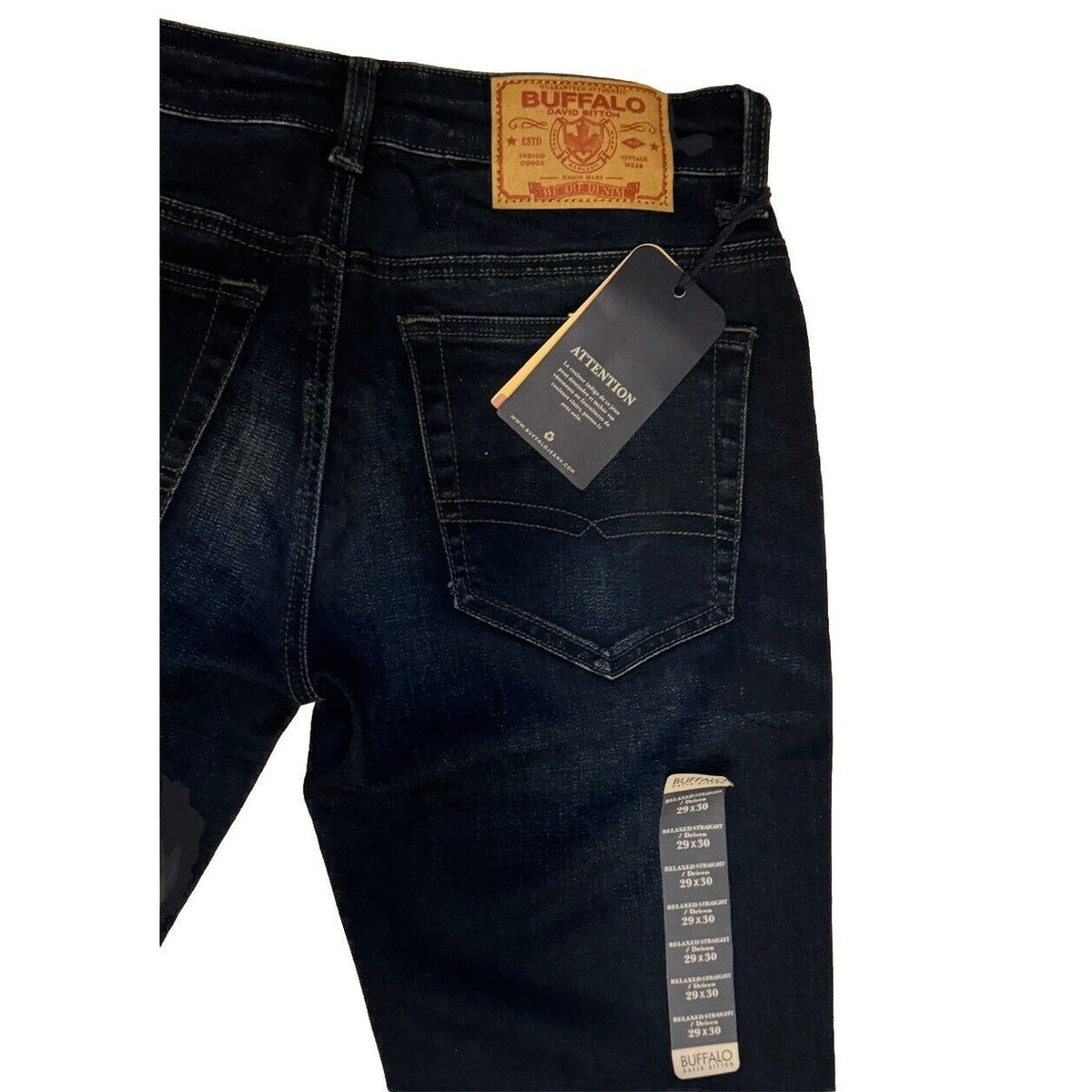 David Bitton Men’s Buffalo Jeans - Relaxed Casual- Driven- Indigo- Size 29WX30L