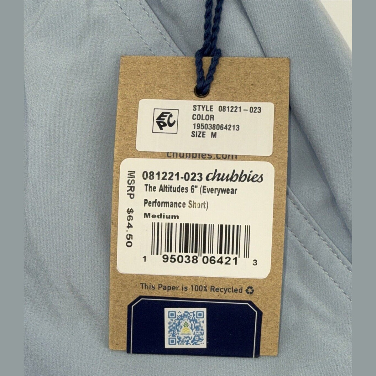 $65 Chubbies Men’s Everywear Tech Fabric 6” Shorts (2025 Version) Blue- Medium