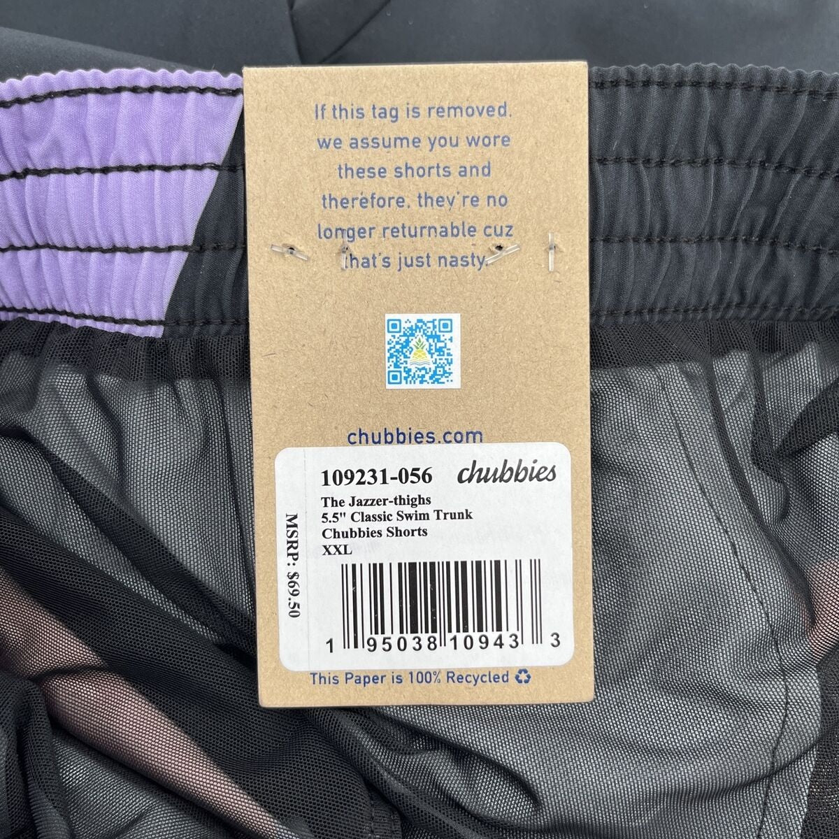 Chubbies Men's Stretch Swim Trunks 5.5" The Jazzer Thighs-Multi-2XLarge -New $70