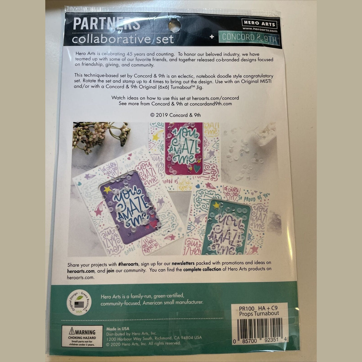 Hero Arts PR100 Poly Clear Stamps 6" x 8" set - Best Price- Props Turnabout
