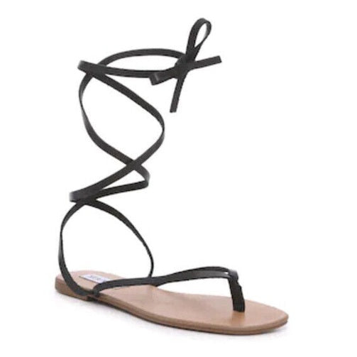 Steve Madden Wynn Lace Up Sandal, Women's Size: 6.5M Black NEW MSRP $60