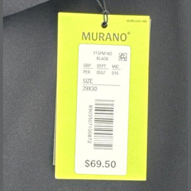 Murano Evan Extra SlimFit FlatFront Tapered Leg Chino Dress Pants-Black- 29W 30L