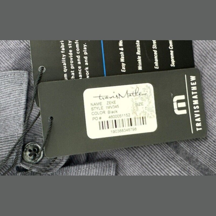 $125 Travis Mathew Men’s Stretch Stripe Button Long Sleeve Shirt- Zeke-Small-New