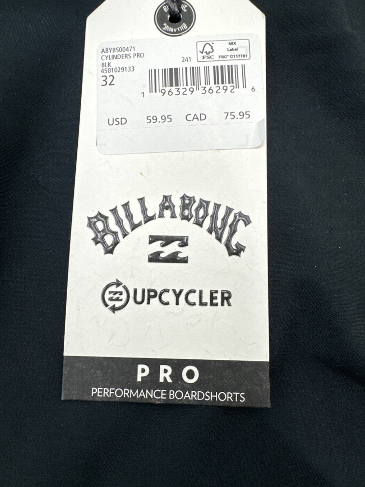 $60 Billabong Men’s Cycler Pro Swim Trunk 9" - Black- Size 32 - New with tag
