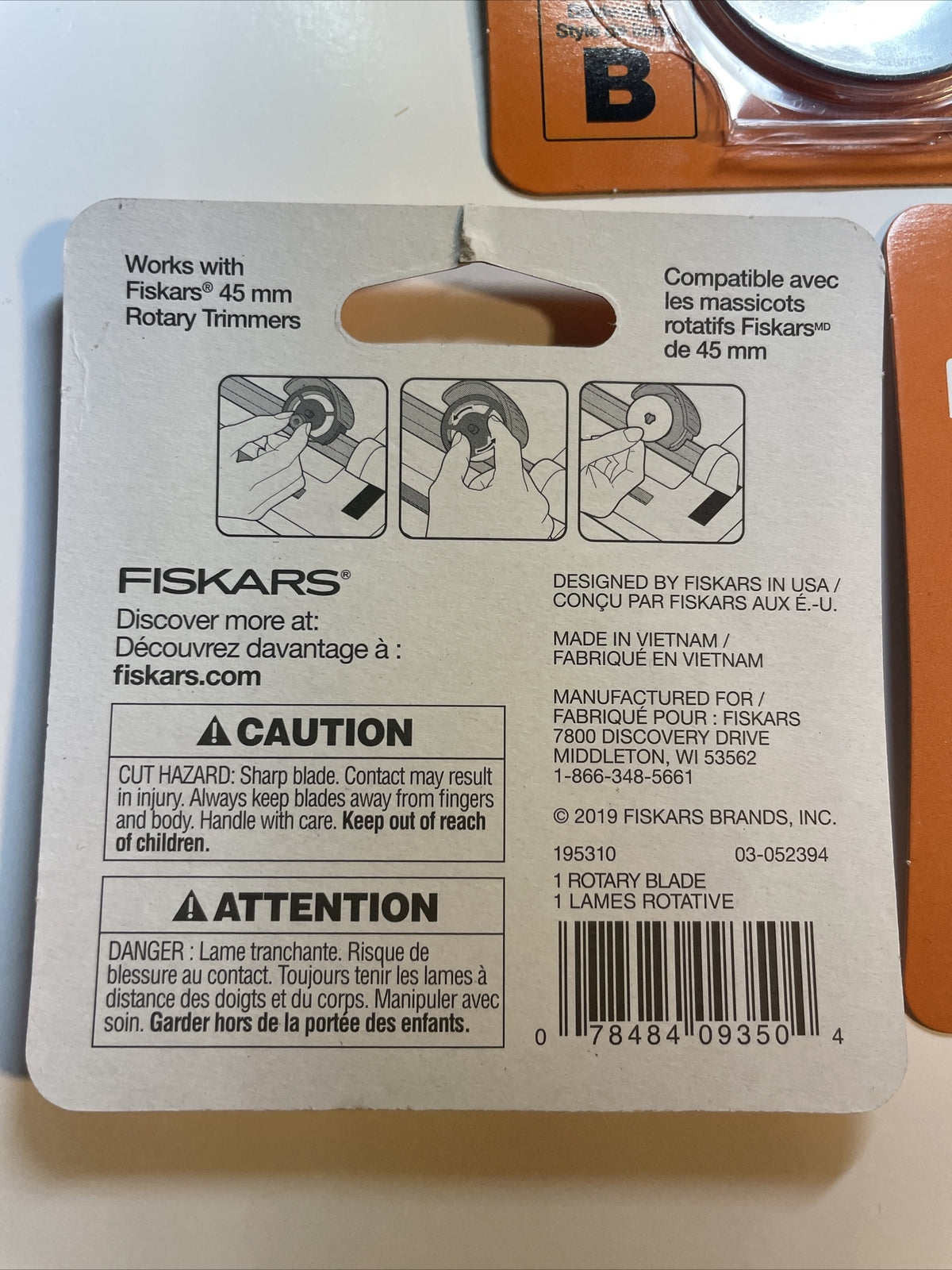 Lot Of 3 Fiskar's 09350 Trimmer Blade, Blade Style B, FREE SHIPPING