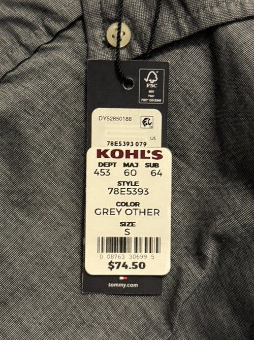 Tommy Hilfiger Men’s Capote Classic Fit Dress Shirt-Navy-Small- New Tags $75