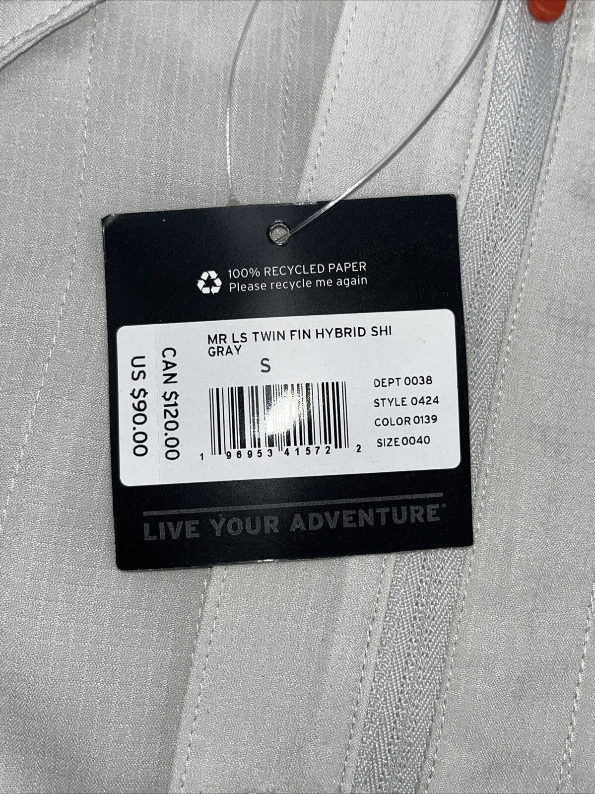 $90 Eddie Bauer Men’s Twin Hybrid Shirt Long Sleeve Button Down-Grey-Small-New