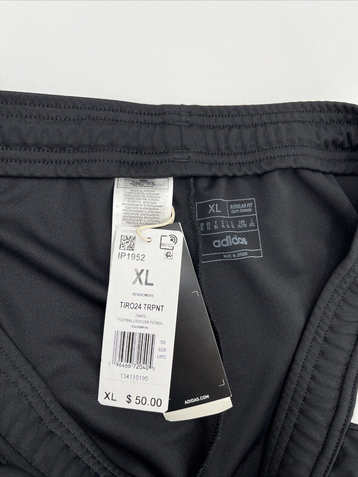 Adidas Men's Tiro 24 Slim Training Pants - Black On White- XLarge - New Tag $50