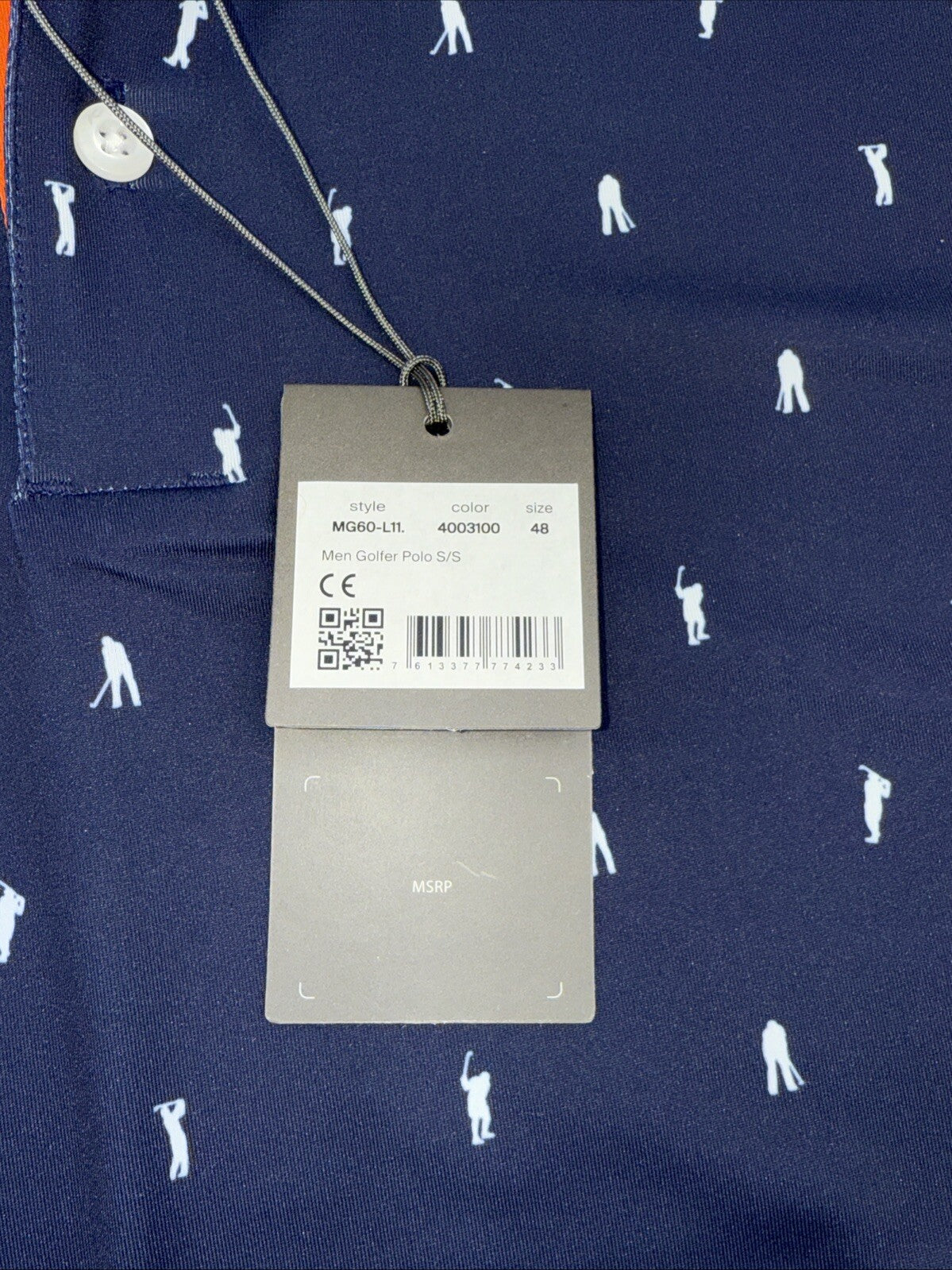 $104 KJUS Men’s Men Golfer Golf Polo Shirt MG60-L11-Atlanta Blue-Small- New Tag