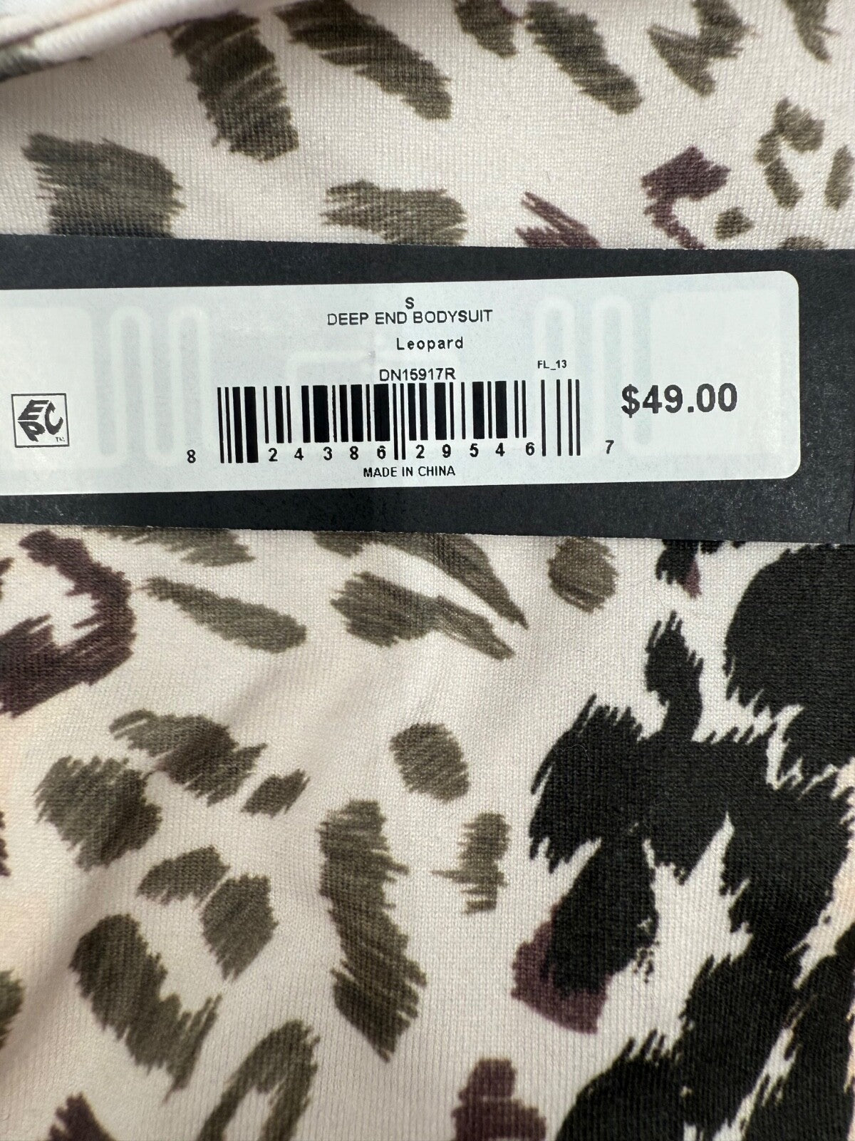 $49 Steve Madden Women’s-Long Sleeve Bodysuit-Leopard Print-Small-New Tag