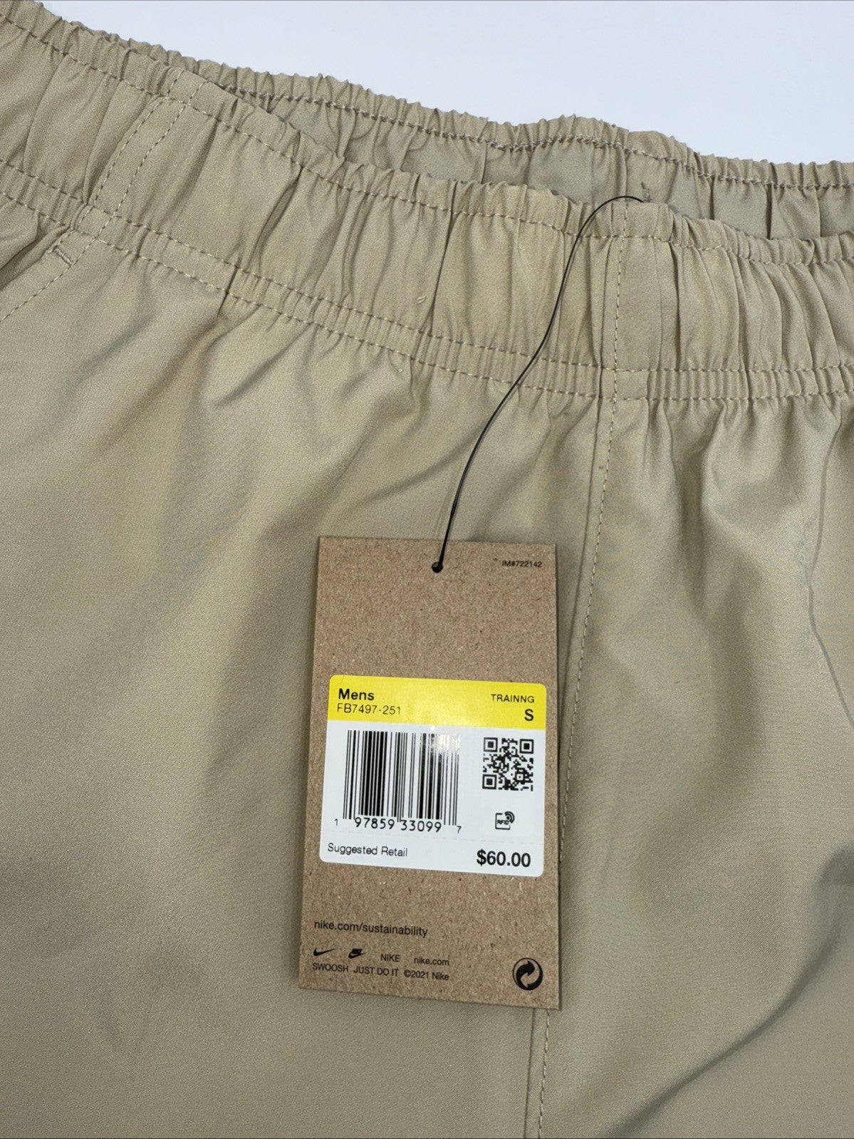 $60 Nike Form Tapered Versatile Pants Lightweight Jogger FB7497-Beige-Small-New