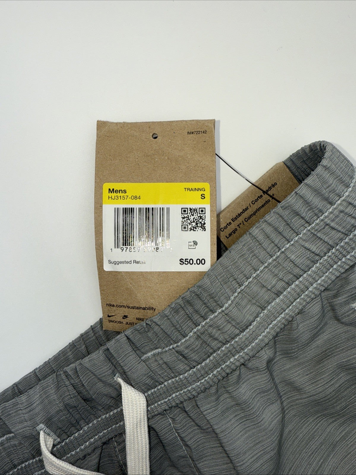 Nike Men's Form Dri-FIT 7" Unlined Versatile Shorts HJ3157 - Smoke Grey- Small