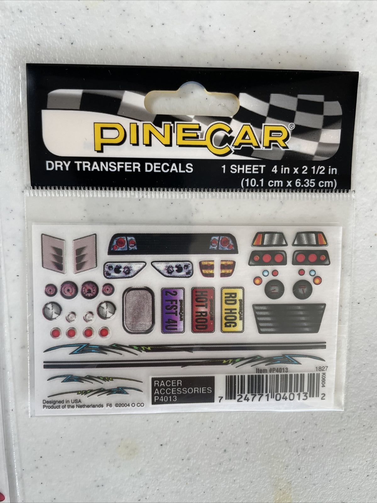 Lot Of 4 PineCar Drag Racer Dry Transfer Decals - P4008,P4030,P312,P4013