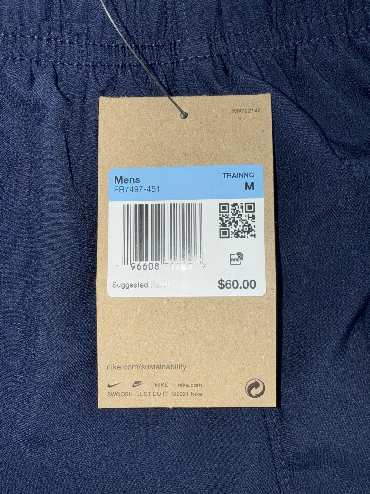 $60 Nike Form Tapered Versatile Pants Lightweight Jogger FB7497-Navy -Medium-New