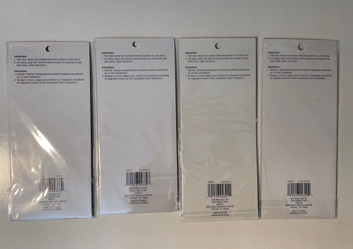 Lot Of 4 Recollections Poly Clear Photopolymer Stamps - Combo Lot