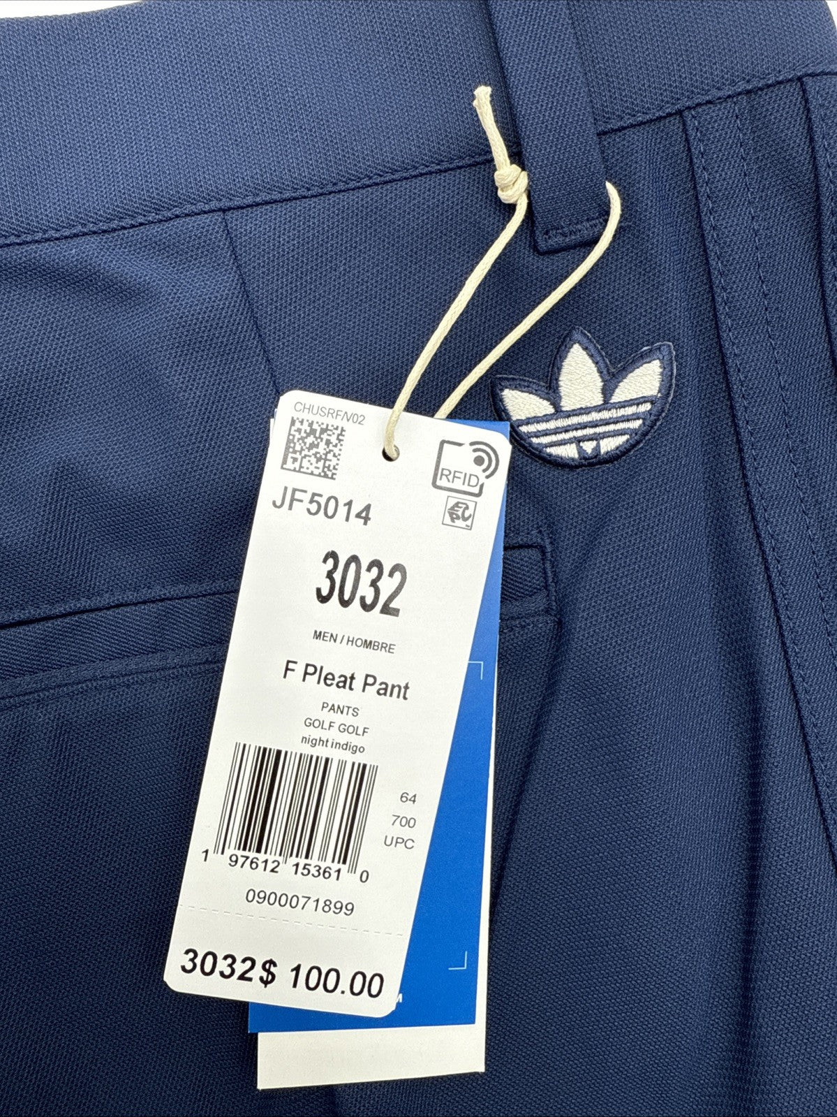 $100 Adidas Men’s Originals TWISTKNIT Pleated Pants- Night Indigo- 30W 32L- New