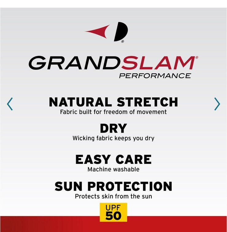 Grand Slam Off-Course Classic-Fit Solid Golf Polo -Blue Surf - Small- Tag $45