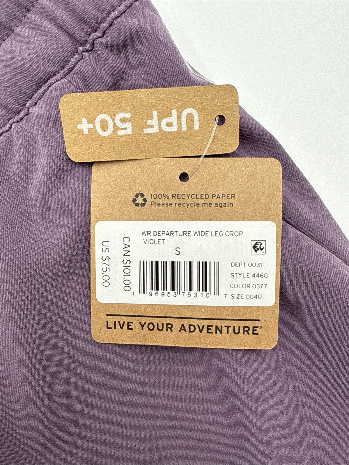 $75 Eddie Bauer Women’s Wide Leg Crop Pants - Violet - Small - New With Tag