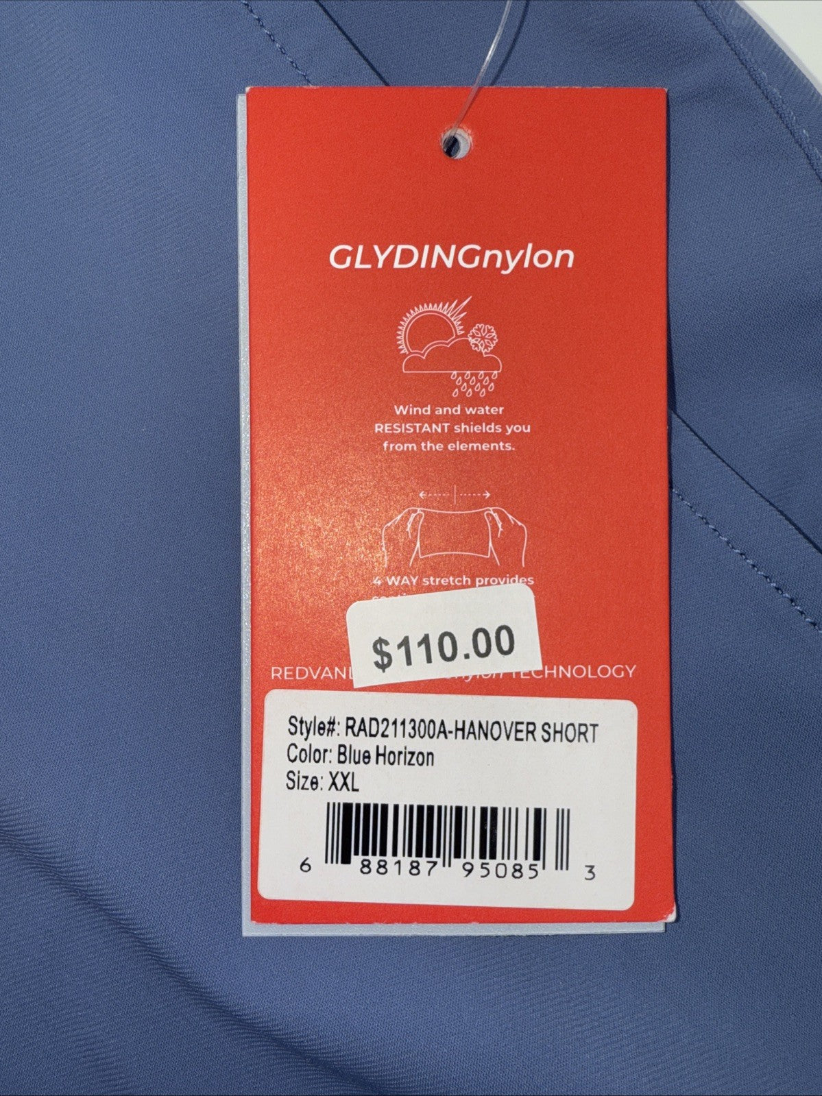 $110 Redvanly Men’s Hanover 9” Pull-On Golf Shorts-Blue Horizon - 2XLarge - New