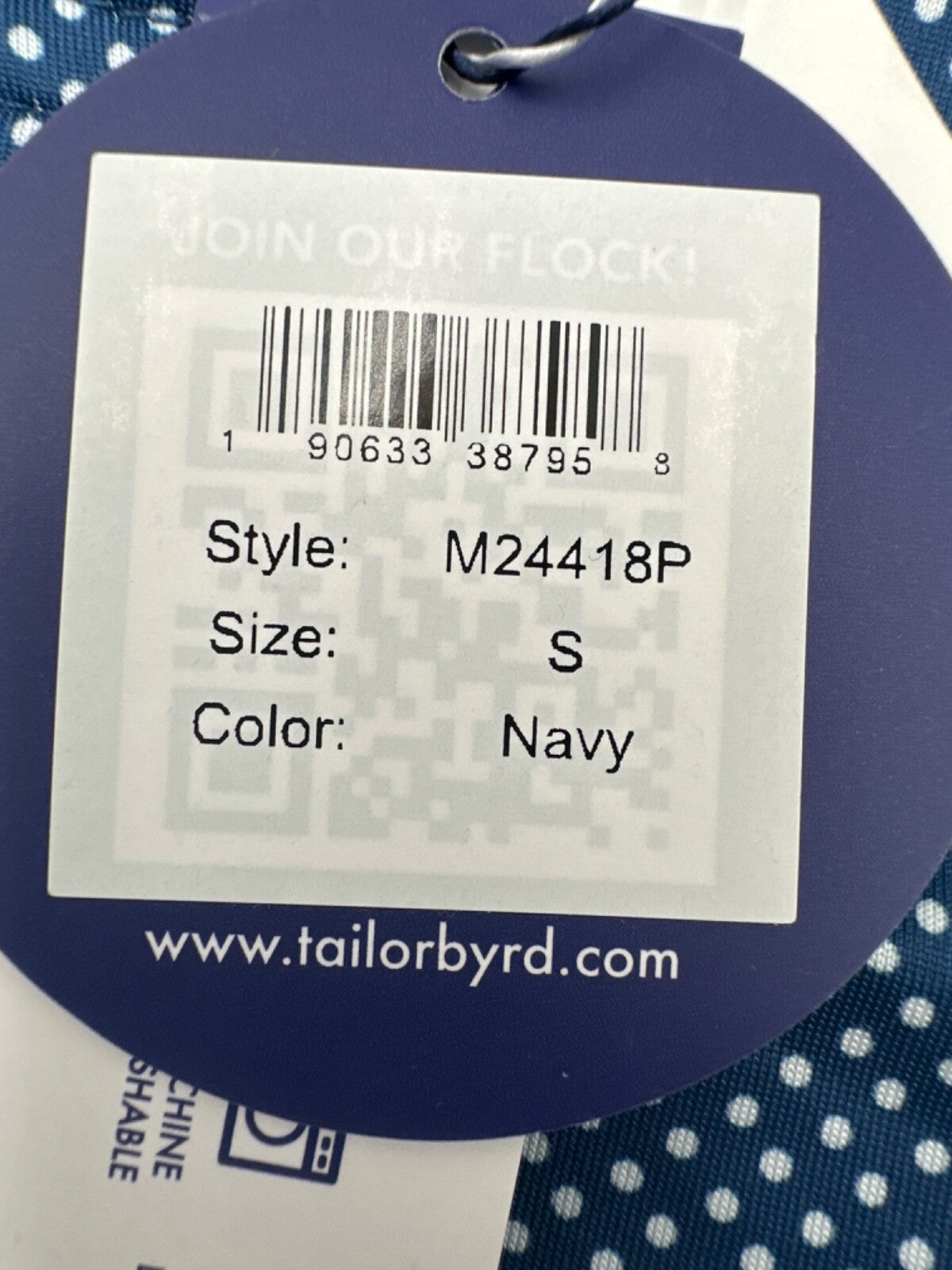 $80 TailerByrd Men's Polka Dot Polo Shirt - Navy/White - Small - New With Tags