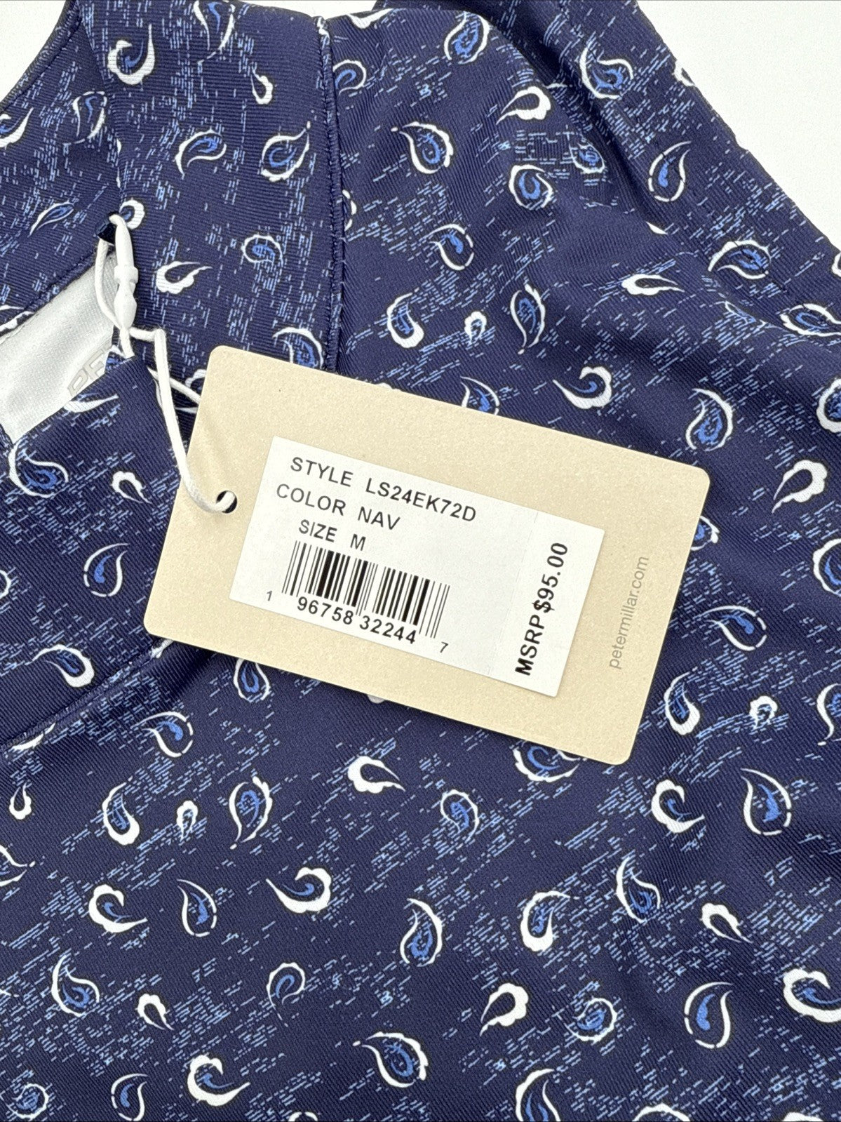 $95 Peter Millar Women’s Scottie Tossed Print Sleeveless Top- Navy Blue- Medium