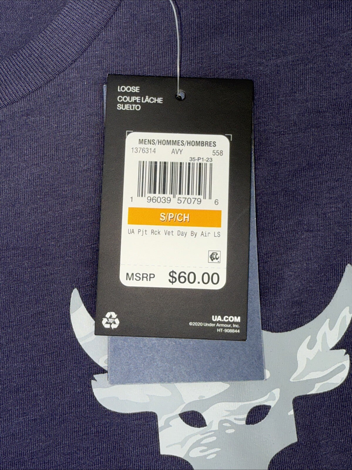 $60 Under Armour UA Men's Project Rock Veterans Day By Air Shirt-Size: Small-New