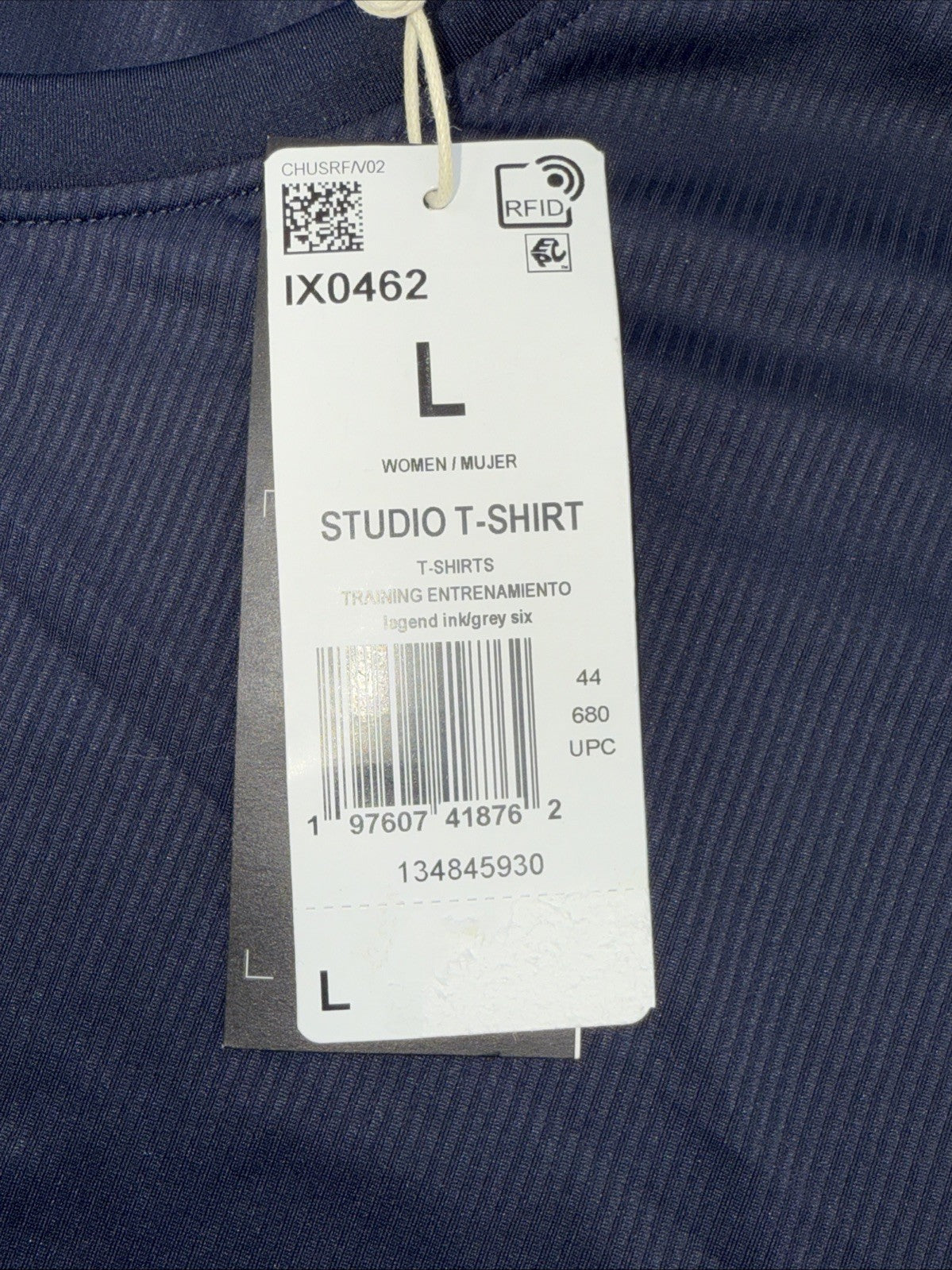 Adidas Women’s Cropped Studio Yoga Tee -Ink Legend Navy- Size: Large - NWT