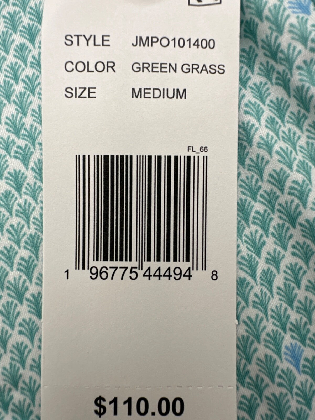 $110 Johnnie O Men's Featherweight Performance Polo - Green Grass - Medium -New