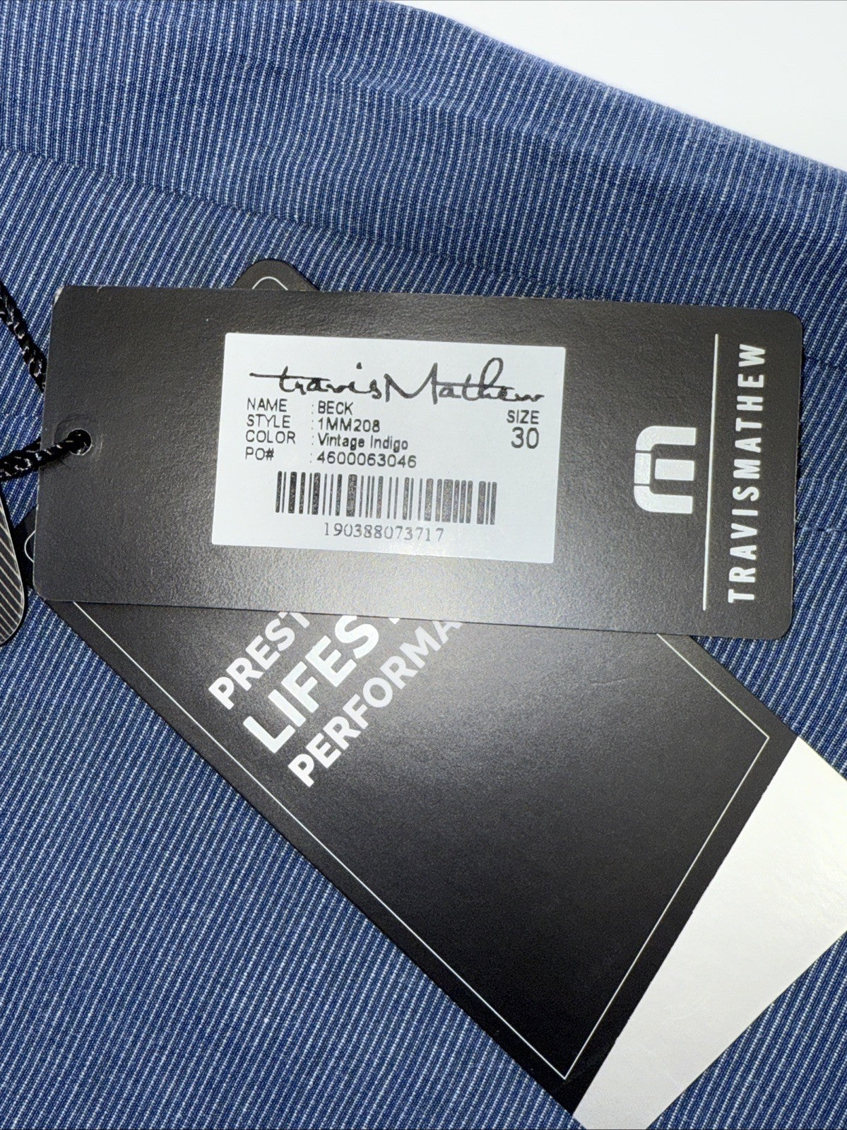 $85 Travis Mathew Men's Beck Shorts Stretch Waistband - Indigo -Size: 30- New