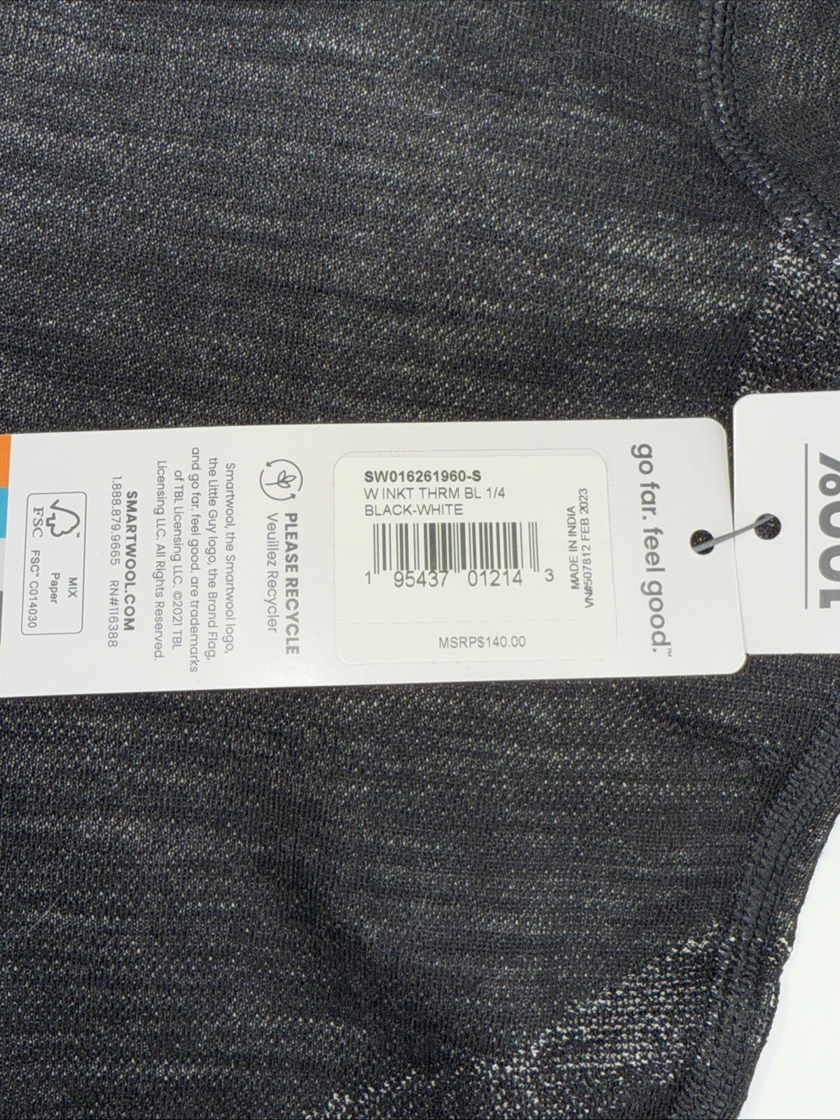$140 Smartwool Women’s Intraknit Thermal Merino Base Layer 1/4 Zip-Black-Small