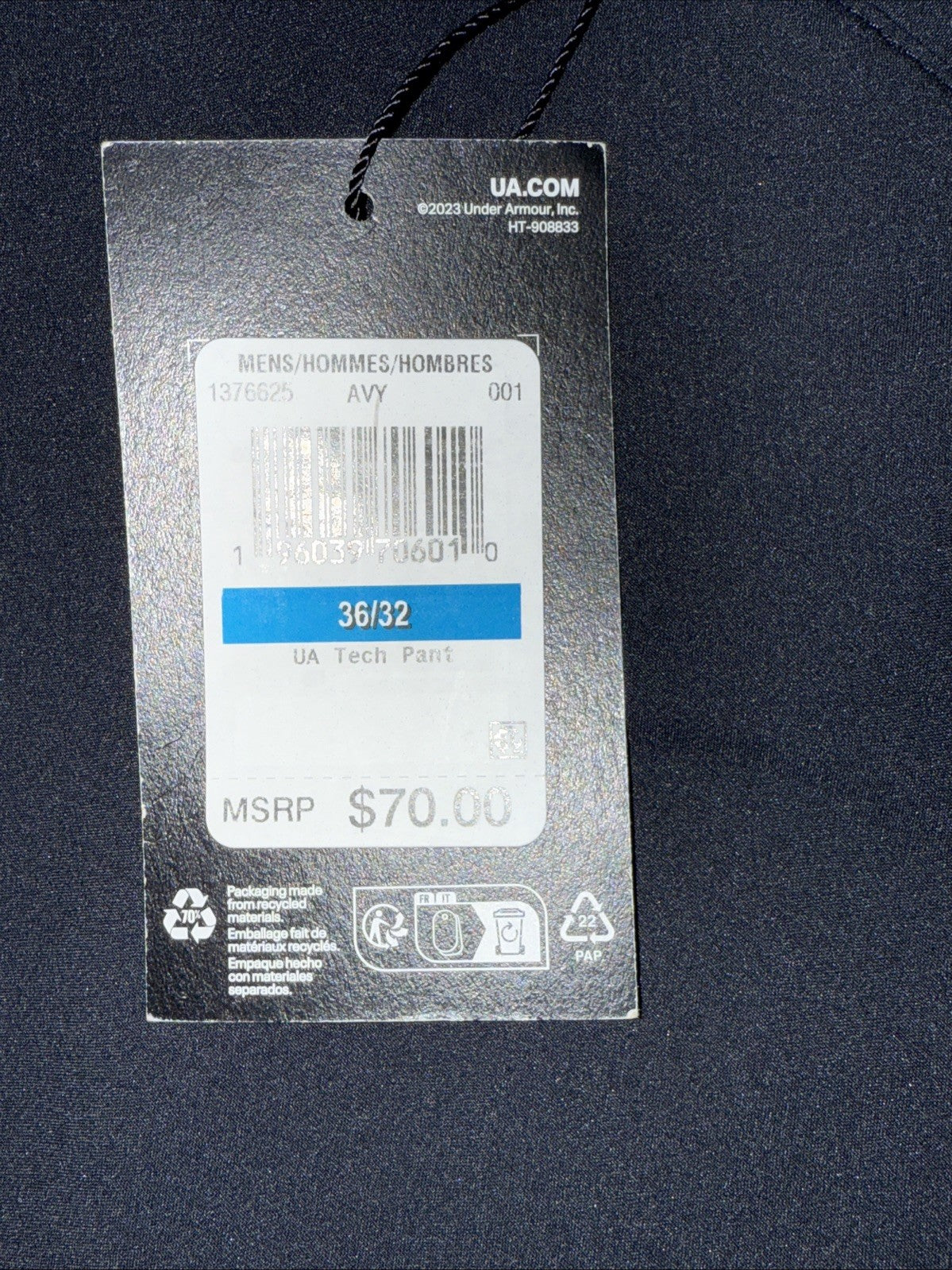 $70 Under Armour Men’s Wicking Golf Straight Flat Front Pants-Black-Size:36W 32L
