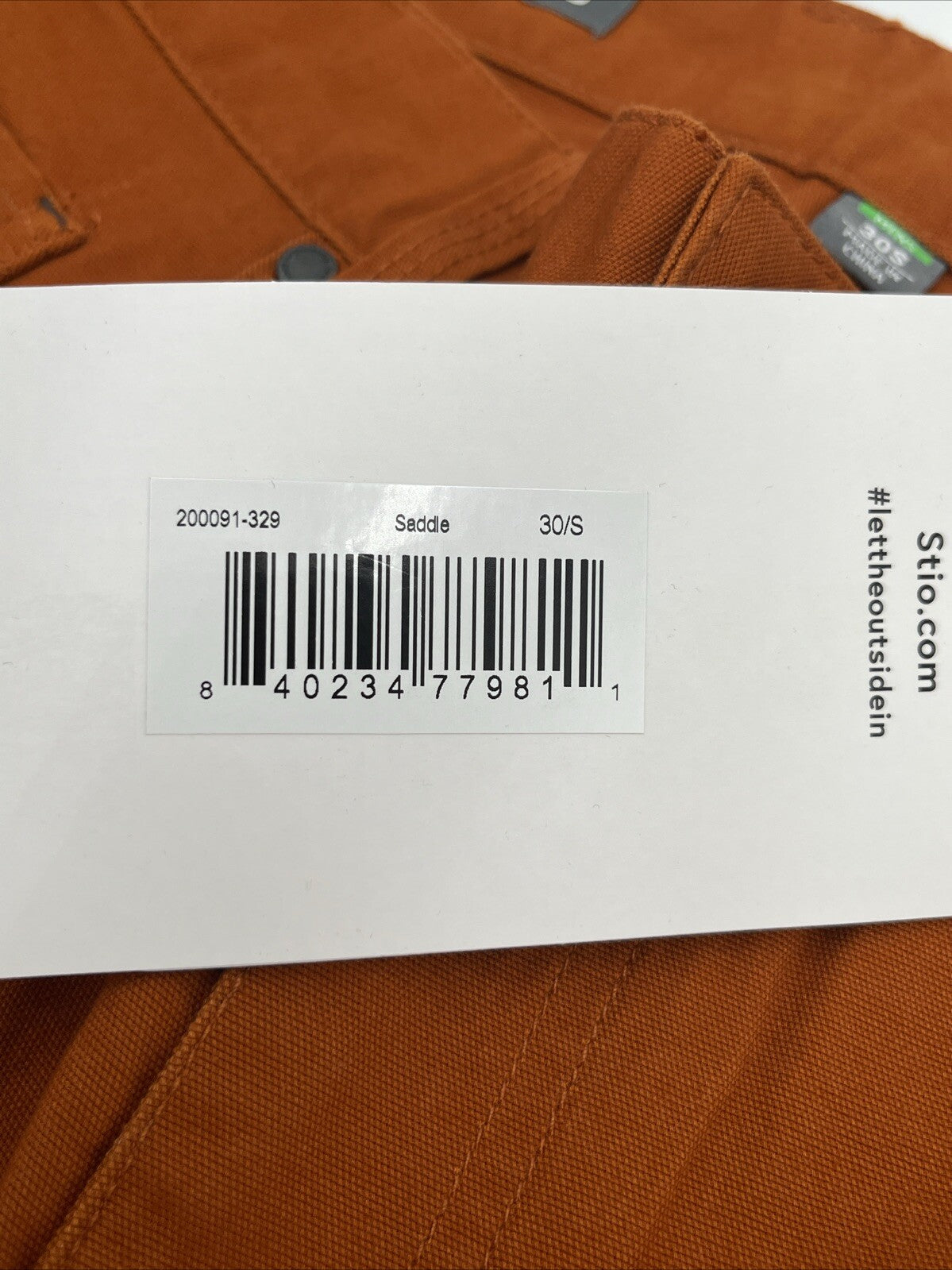 $100 Stio Men’s Organic Rivet Canvas Utility Pants- Saddle- Size 30 Short-New