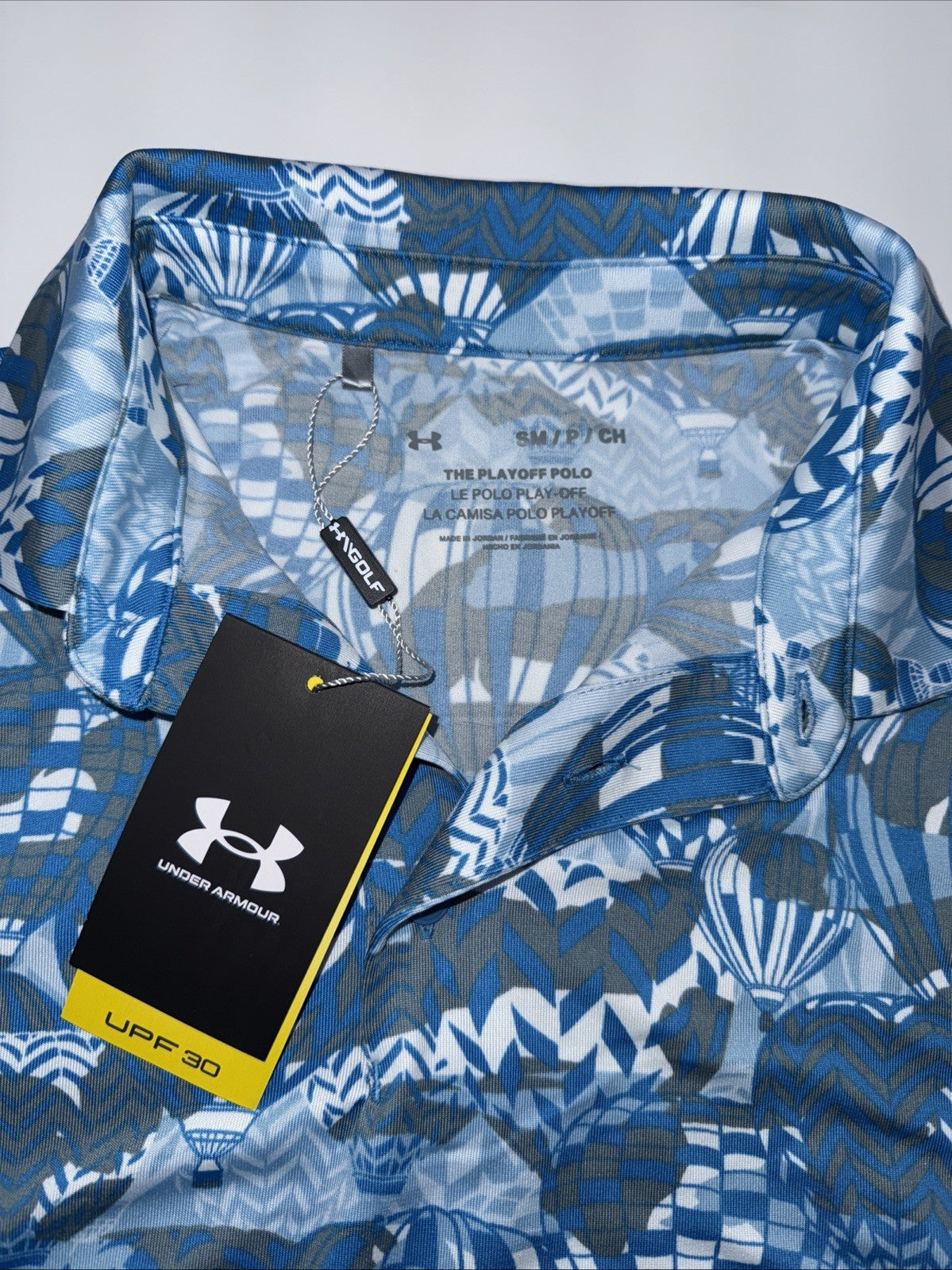 $70 Under Armour Men's Playoff 3.0 Hot Air Balloon Polo Shirt - Blue - Small-New