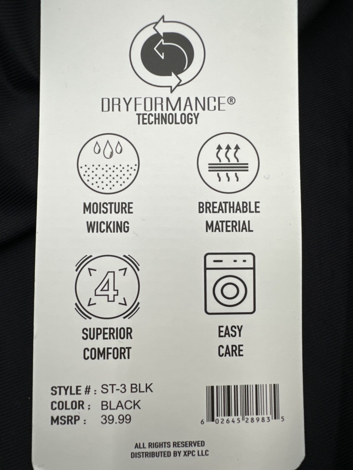 $40 Ultra Performance Men’s Joggers - ST 3 BLK - Black - Medium - New With Tag