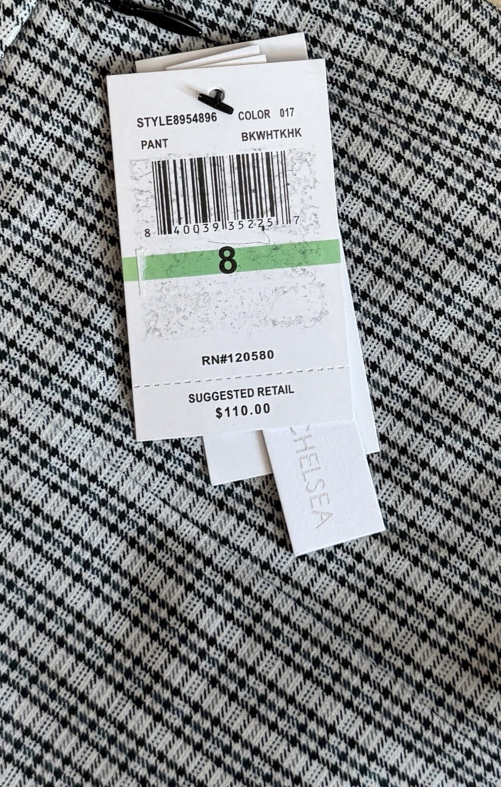 $110 Amanda & Chelsea Women's Chloe Modern Slim Leg Pants-Plaid- Size 8