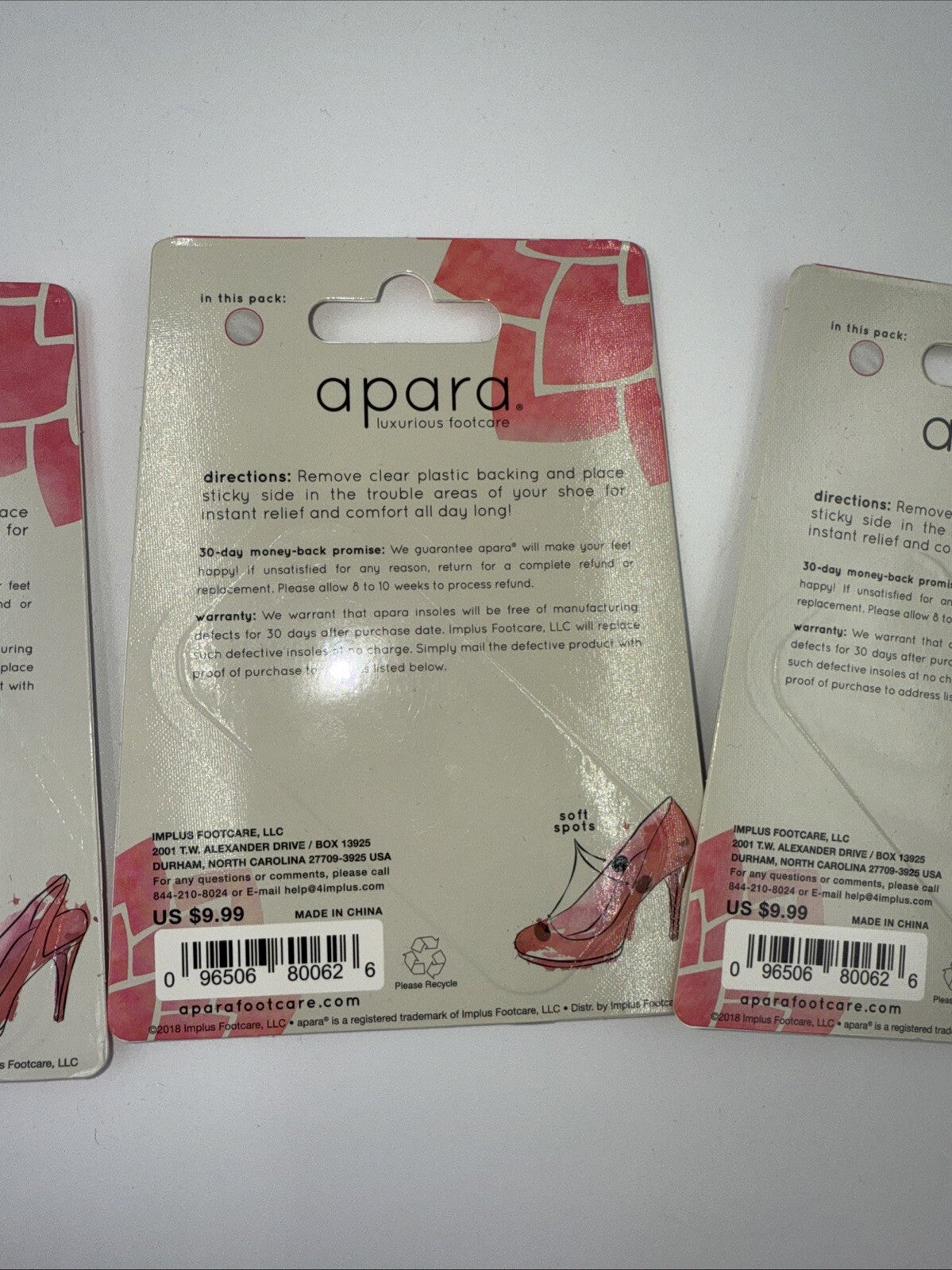 Lot Of 3 Apara Gel Steppies Cushions 1 Set Peel And Stick Instep + 12 Soft Spots