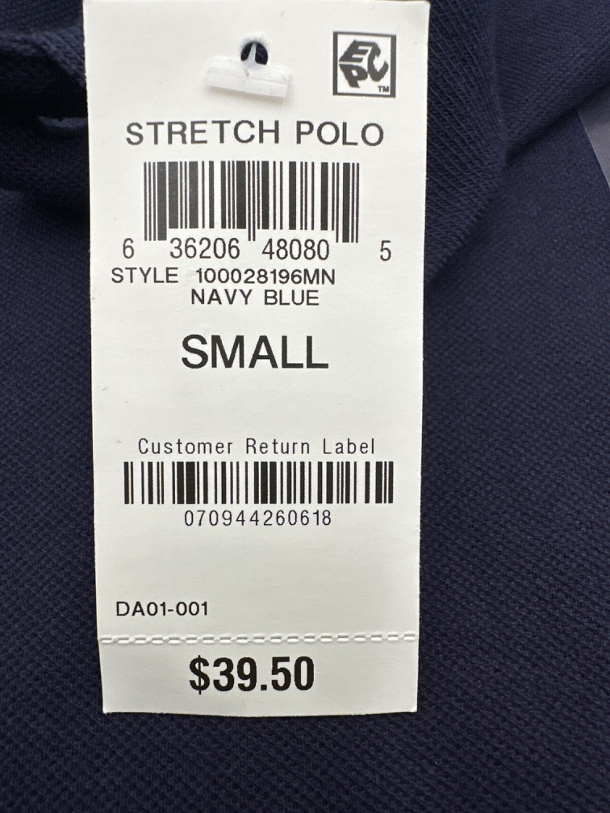 $40 Club Room Men’s Polo Shirt - 100028196MN- Navy Blue - Small- New With Tags