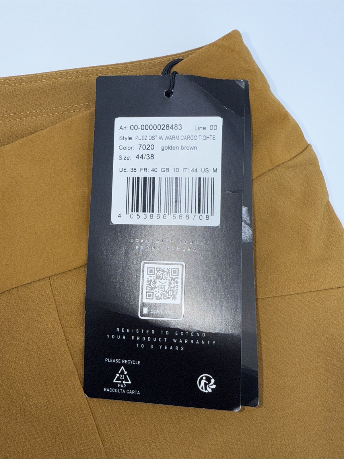 $135 Salewa Women’s Puez Warm Cargo Lightweight Outdoor Pants-Golden-Medium-New