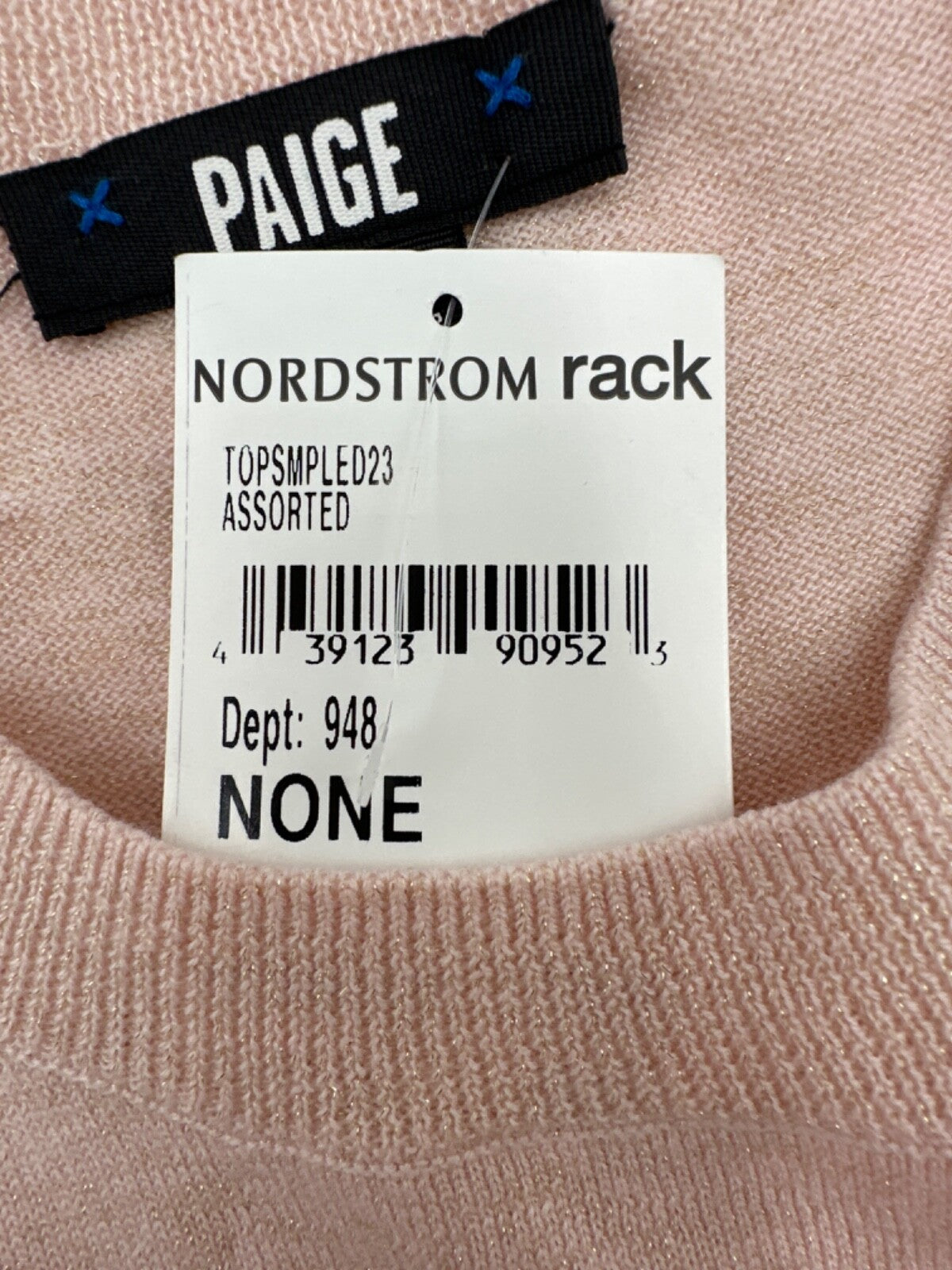$199 Paige Women’s Somi Sparkle Sweater Tank Top- Light Pink- Small- New