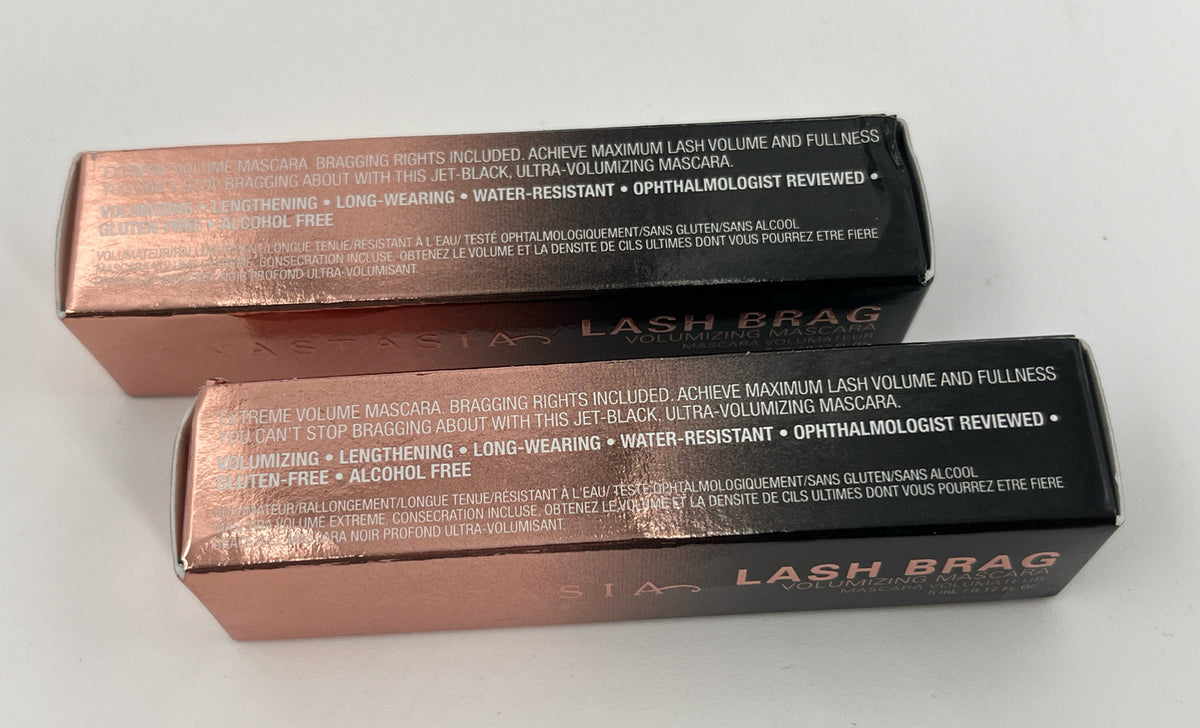 *LOT OF 2* Anastasia Lash Brag Volumizing Mascara Mini, 0.17 fl oz- NEW IN BOX
