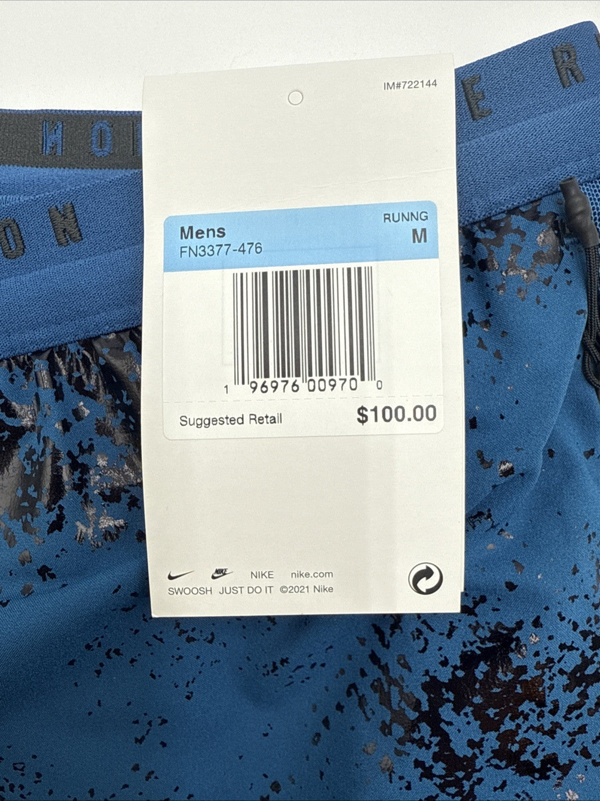 $100 Nike Men’s ADV Running Division Shorts Blue Black FN3377-476- Size: Medium