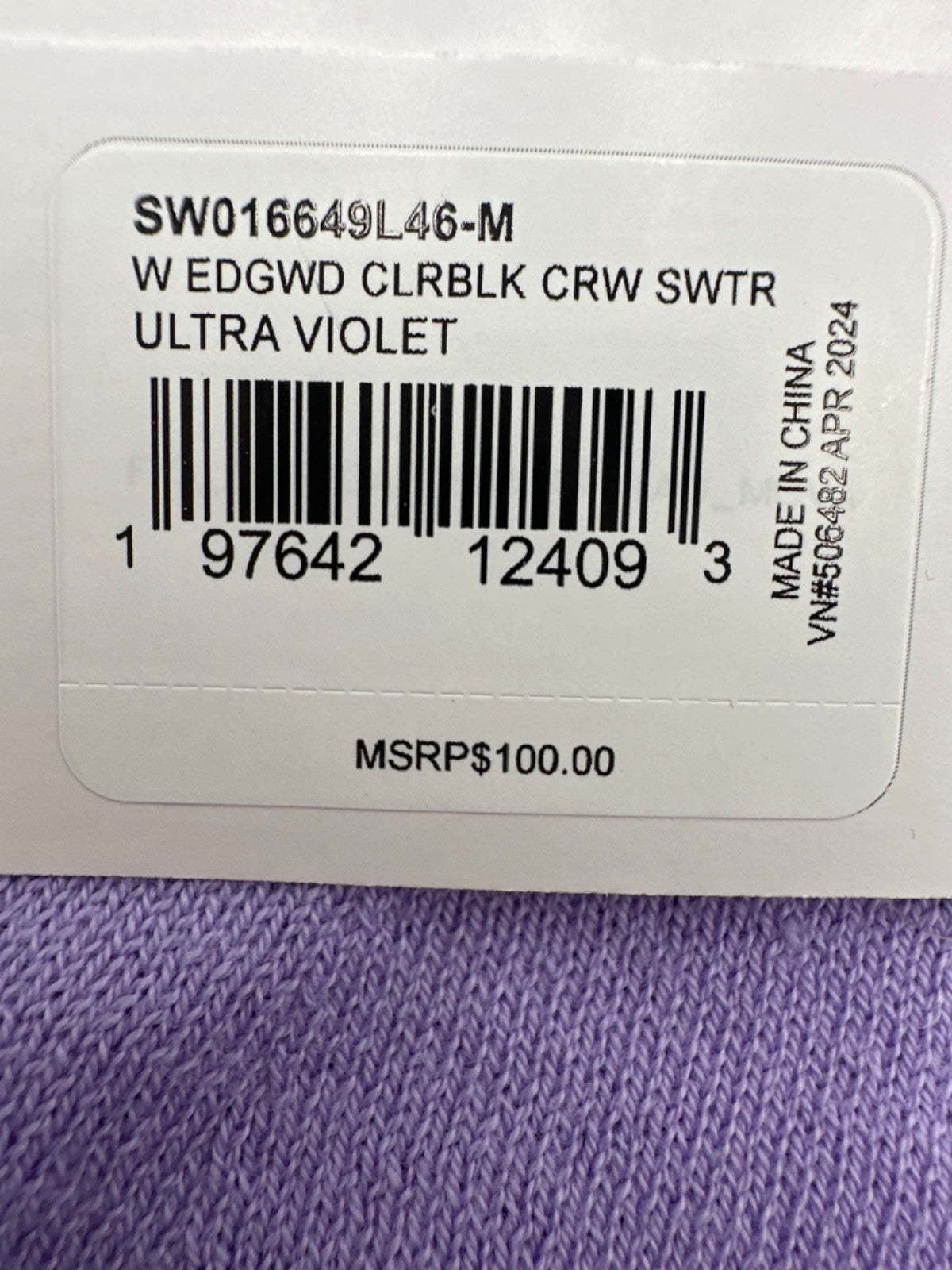 $100 Smartwool Edgewood Women's Crewneck Sweater -Ultra Violet - Medium - New