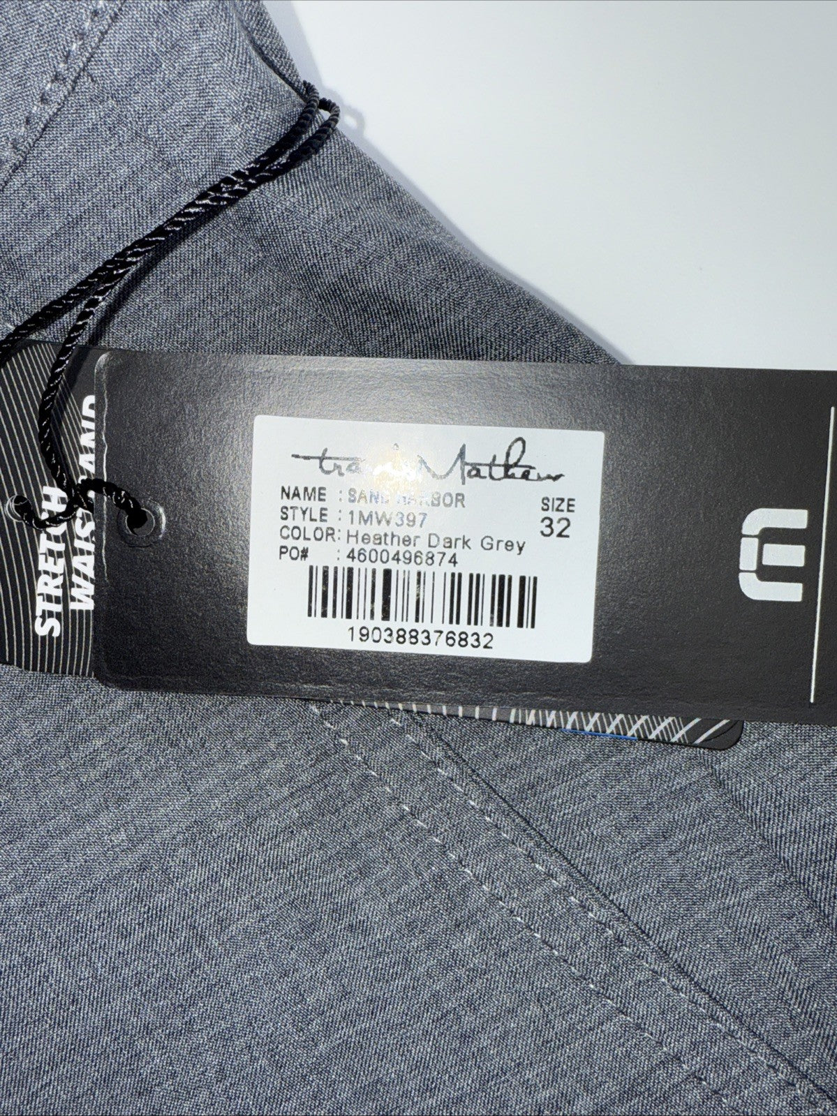 $94 Travis Mathew Men’s Sand Harbor Golf Shorts- Heather Dark Grey- 32W-New Tag