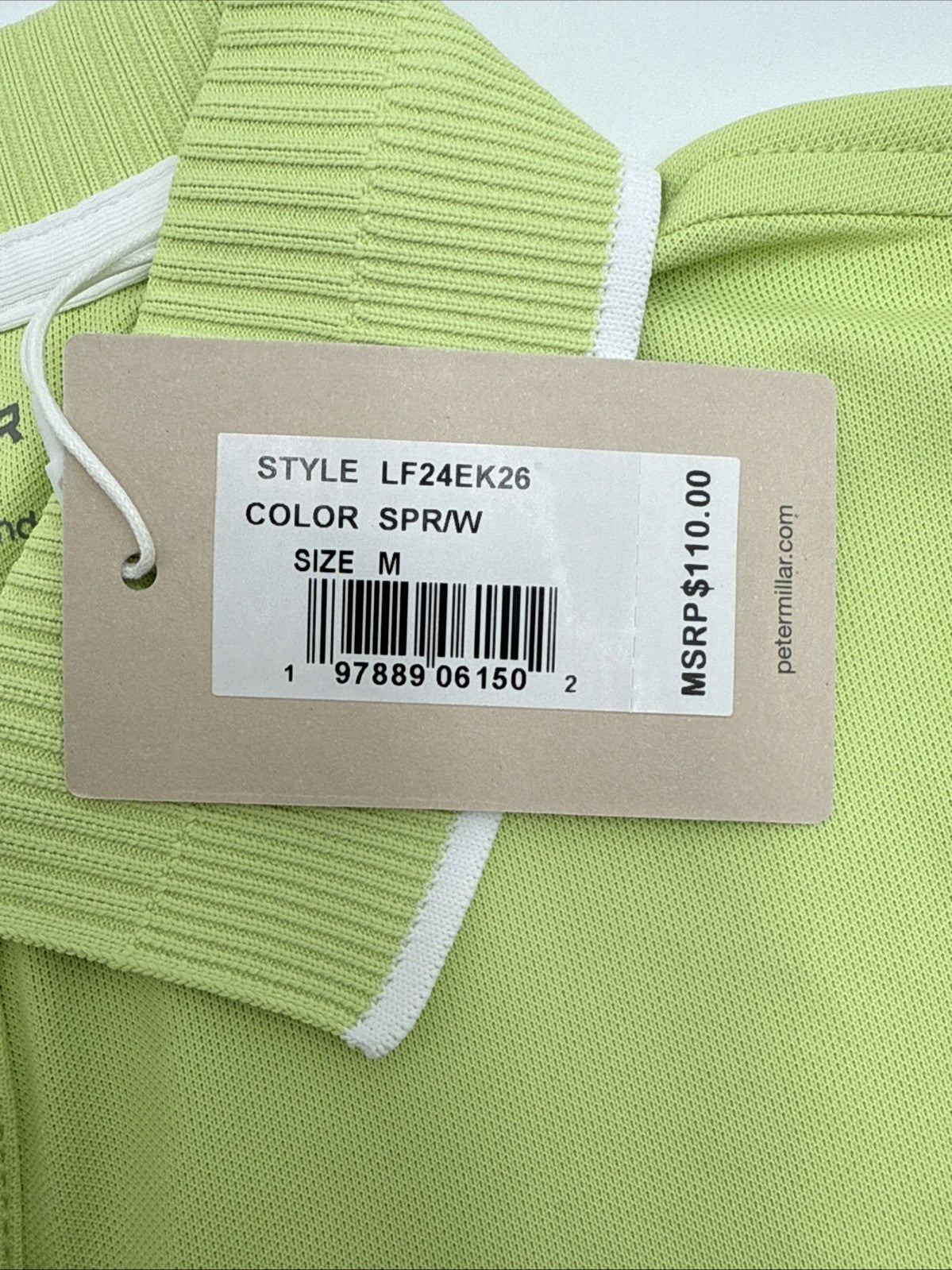 $110 Peter Millar Women’s Whitworth Mesh Sport Polo Shirt- Lime-Size: Medium-New