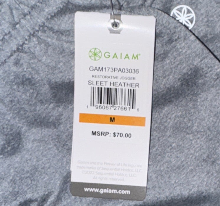 $70 Gaiam Men’s Restorative Slim Fit Jogger- Sleet Heather- Medium
